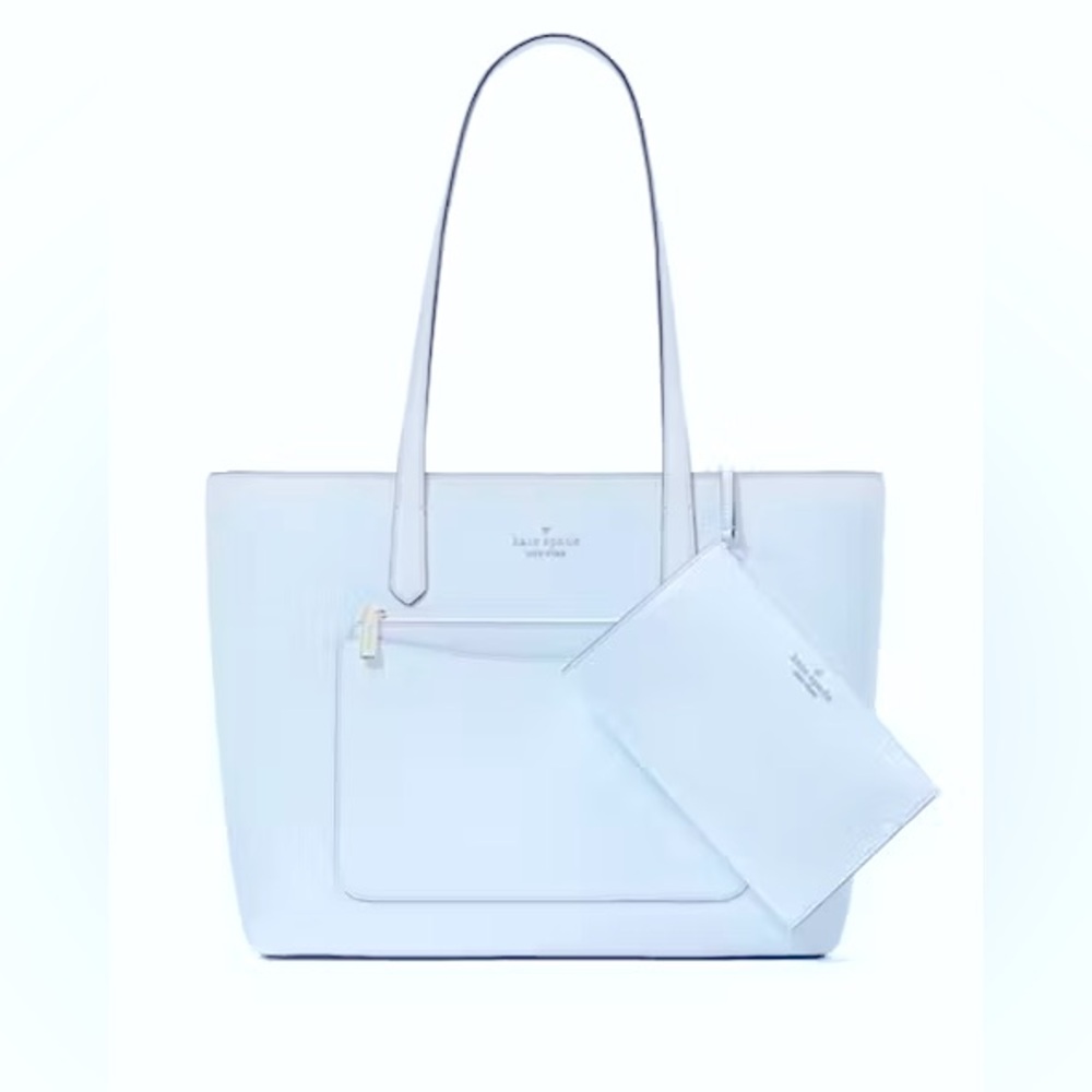 kate spade Light Blue Leather Tote with Wristlet